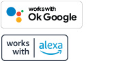 可配合 Ok Google 使用及可配合 Alexa 使用的標誌