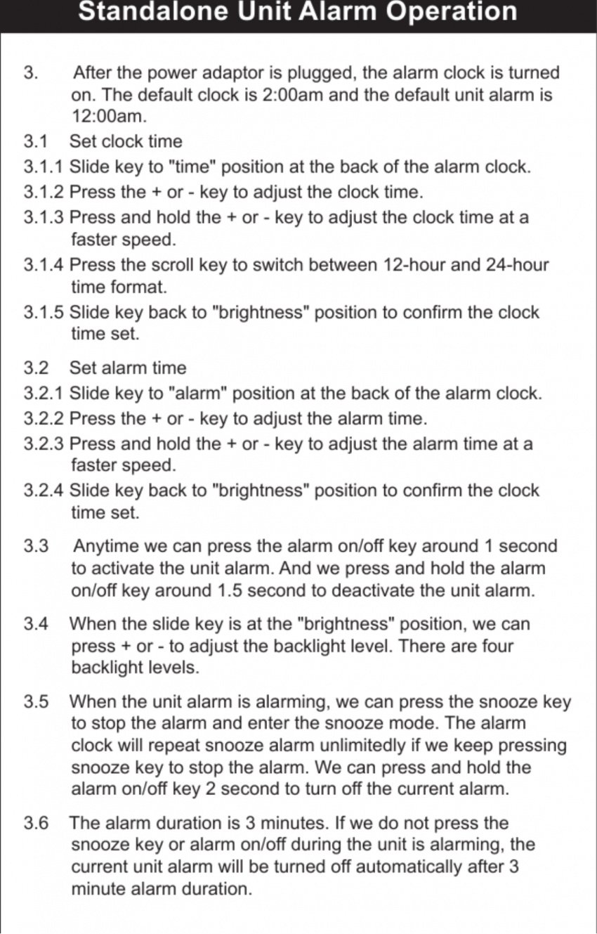 Page 5 of BNC020 Bluetooth Alarm Clock User Manual Manual Zeon Far East