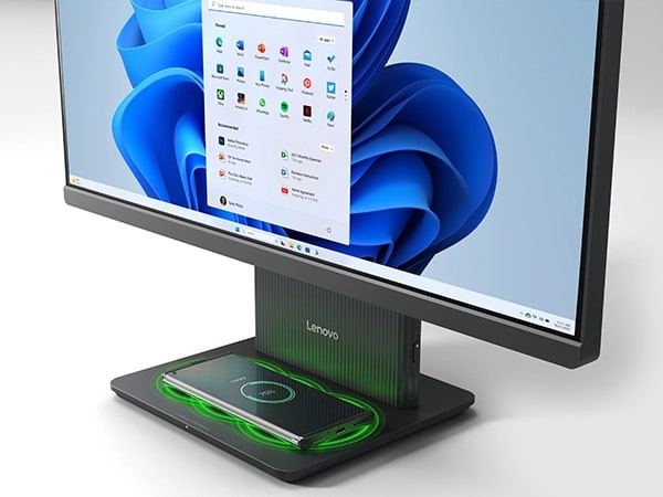IdeaCentre AIO i Gen 9 computer showcasing wireless charging technology