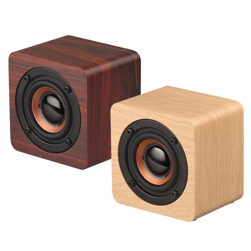 Portable Wooden Bluetooth4.2 Speaker Wireless High Volume Multimedia Speaker 1200mAh Battery & Cable
