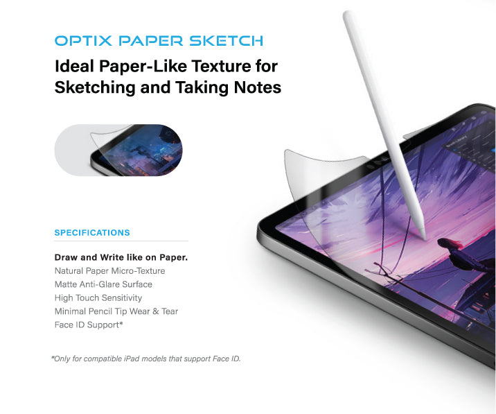 UNIQ Optix Paper-Sketch Film 屏幕保護膜，具有自然紙質紋理