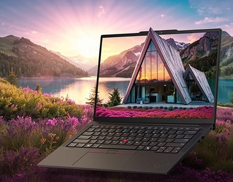 Lenovo ThinkPad E14 Gen 7 (14 吋 AMD) 筆記型電腦配備驚人的高畫質螢幕，非常適合充滿細節和長時間的工作。