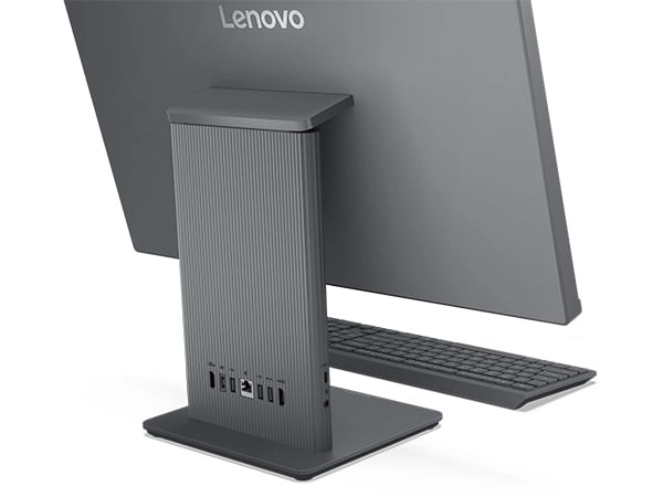 Rear view of Luna Grey IdeaCentre AIO i Gen 9 computer ports