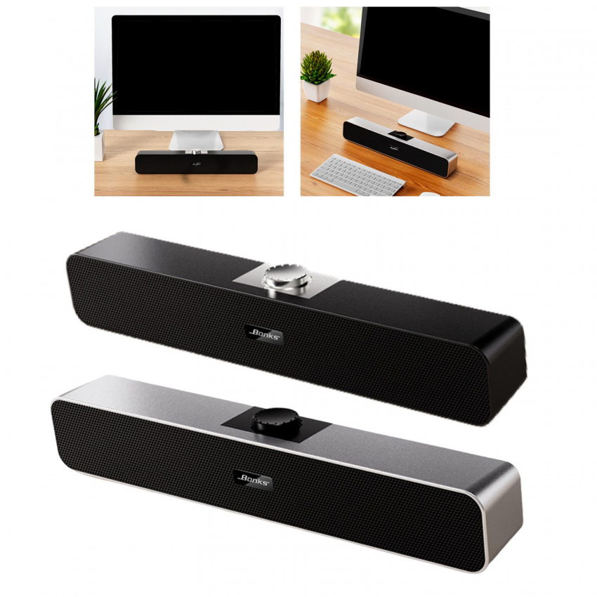 Small Bluetooth 5.0 Wired & Wireless Portable Soundbar for Gaming Projectors