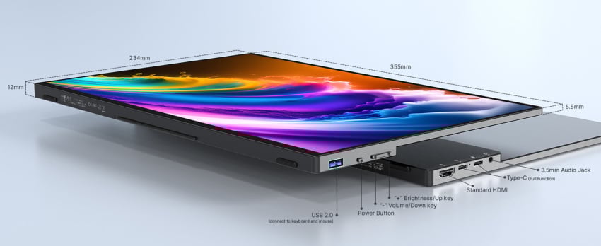 Minix SF16T 16” Portable Touchscreen Monitor 便攜式顯示器- Everwin