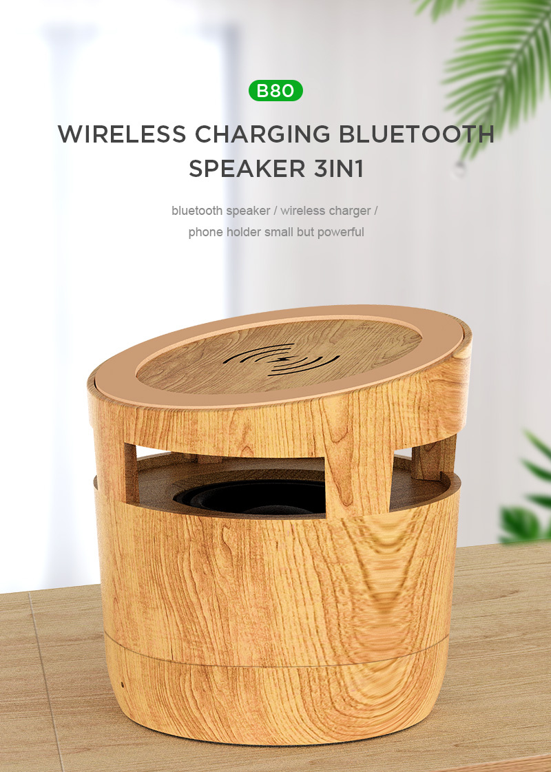 2021 new launched Bluetooth speaker power bank 5W wireless charger speaker