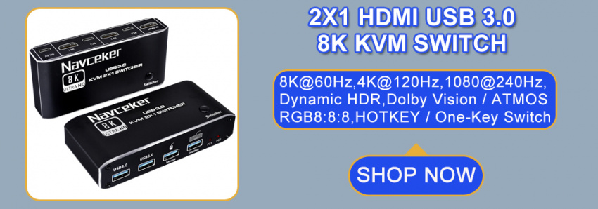 Navceker 2x2 HDMI DP KVM switch 4K 120Hz Dual Monitor Extended Display 8K  USB KVM Switcher 2 in 2 out for 2 Computers 2 Monitors - AliExpress