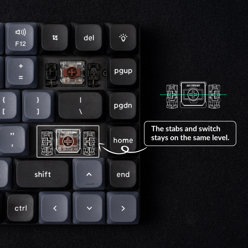 Keychron K3 Pro QMK/VIA Low-Profile Wireless Mechanical Keyboard with an ultra-slim body and adjustable feet