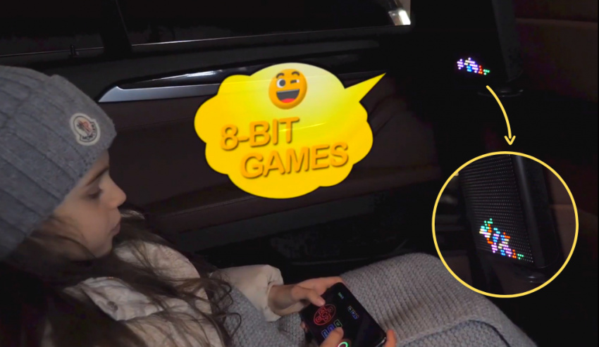 Mojipic led car display 8 bit game display connect smartphone through bluetooth
