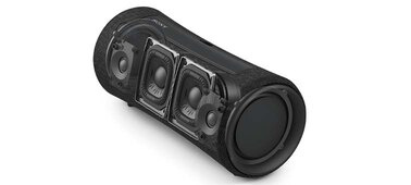 詳細展示 SRS-XG300 X 系列可攜式無線揚聲器派對音效和 X-Balanced Speaker Unit 的圖片