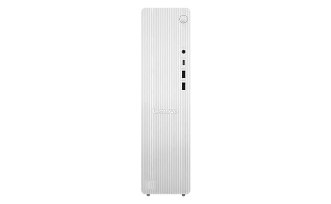 IdeaCentre Tower Gen 10 (Intel) 桌上型電腦的正面視圖，顯示正面連接埠。
