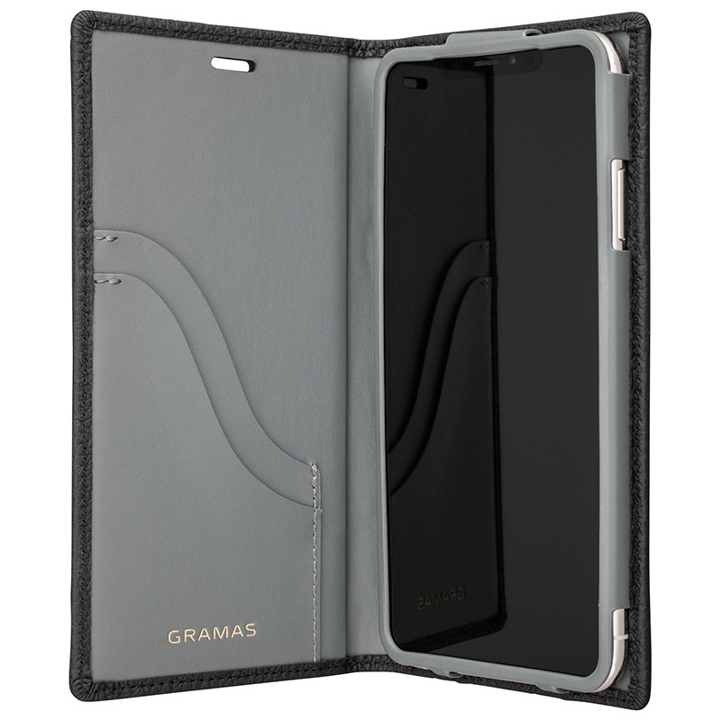GRAMAS German Shrunken-calf Genuine Leather Book Case for iPhone XS Max