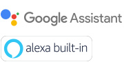 Google 助理與 Alexa 的內建標誌