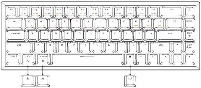 Keychron K6 65 percent compact wireless mechanical keyboard  US ANSI layout for Mac and Windows