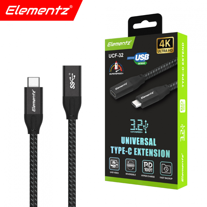 Elementz【UCF-32】USB 3.2 Gen 2 Universal Type-C Extension Cable 數據延長線 (3長度) 12 Elementz【UCF-32】USB 3.2 Gen 2 Universal Type-C Extension Cable 數據延長線 (3長度) 11