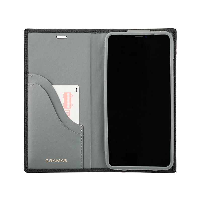 GRAMAS German Shrunken-calf Genuine Leather Book Case for iPhone XS Max