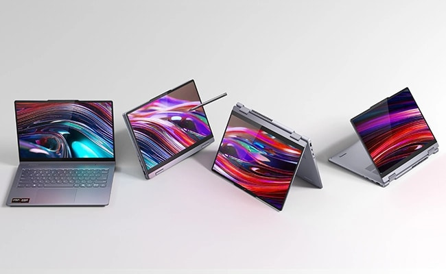 Lenovo IdeaPad 5 二合一 Gen 10 筆記型電腦具備四種模式——站立、帳篷、平板電腦及筆記型電腦。
