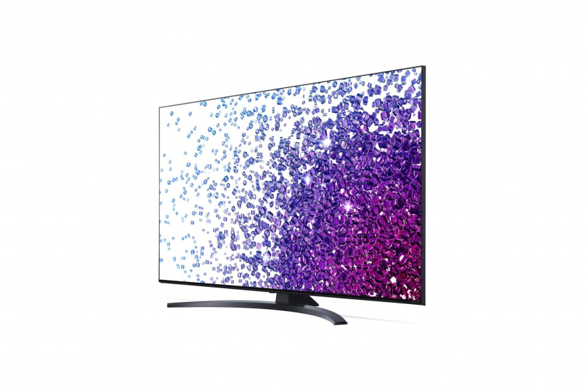 LG 55” AI ThinQ 4K LG NanoCell TV – Nano76, 30 度側視圖連填充圖片, 55NANO76CPA