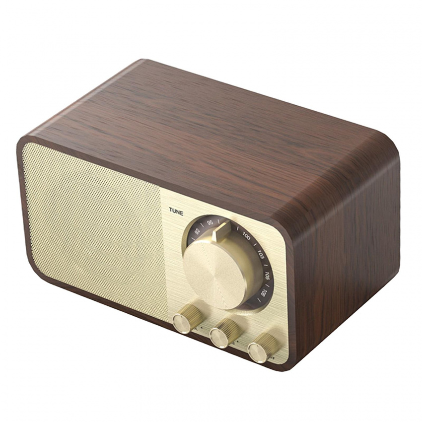 Bluetooth Speaker Old Fashioned Classic Style Wood 5W Loud Volume Built-In Mic Retro FM Radio for Party Gift Outdoor Home Office