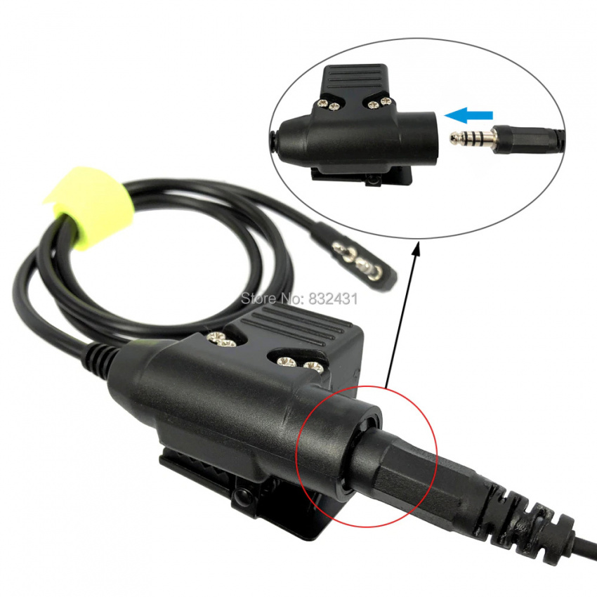 U94 PTT Cable K Type and Nato Heavy Duty Telescopic Throat Vibration Mic for Baofeng Kenwood TYT 7