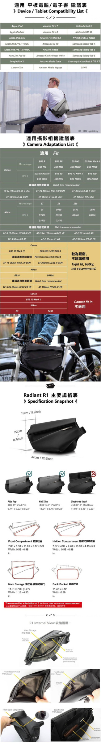 NIID Radiant R1 極速行動單肩包 - 珍珠黑 | 磁吸開口 | 防水布料產品介紹圖Outlet Express生活百貨城