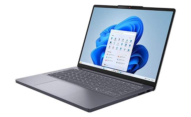 Lenovo IdeaPad Slim 3i Gen 10 的正面視圖，面向左側