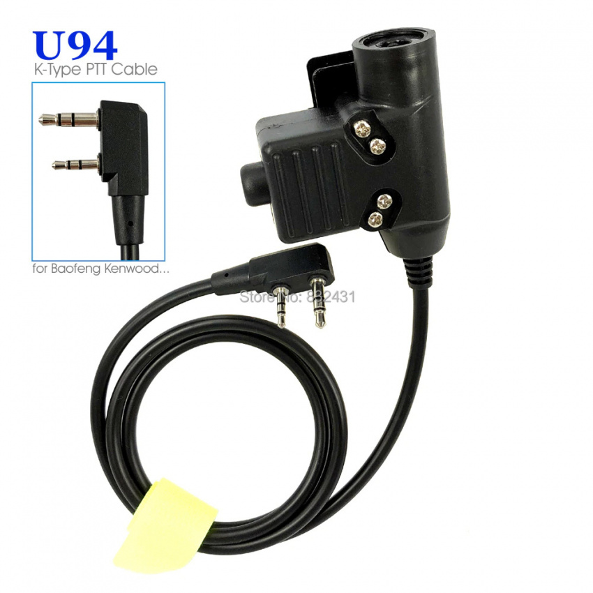 U94 PTT Cable K Type and Nato Heavy Duty Telescopic Throat Vibration Mic for Baofeng Kenwood TYT 9