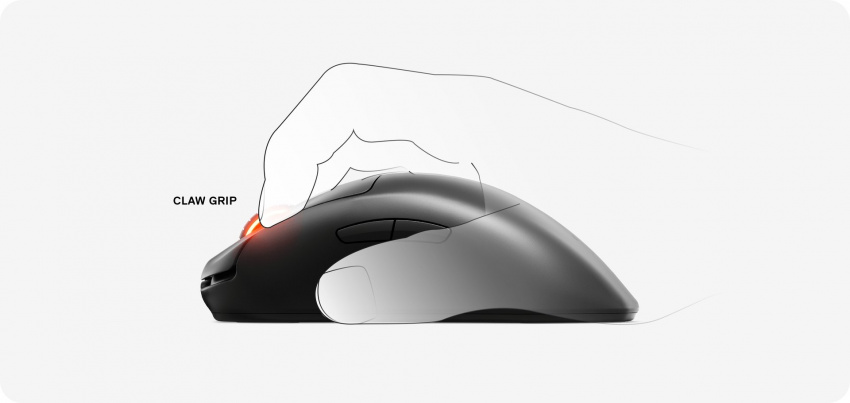 以抓握方式使用 Prime 無線滑鼠的手圖示。