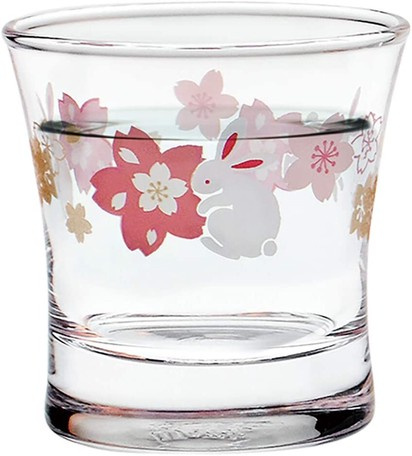 兔仔櫻花招福玻璃杯 （日本直送）
