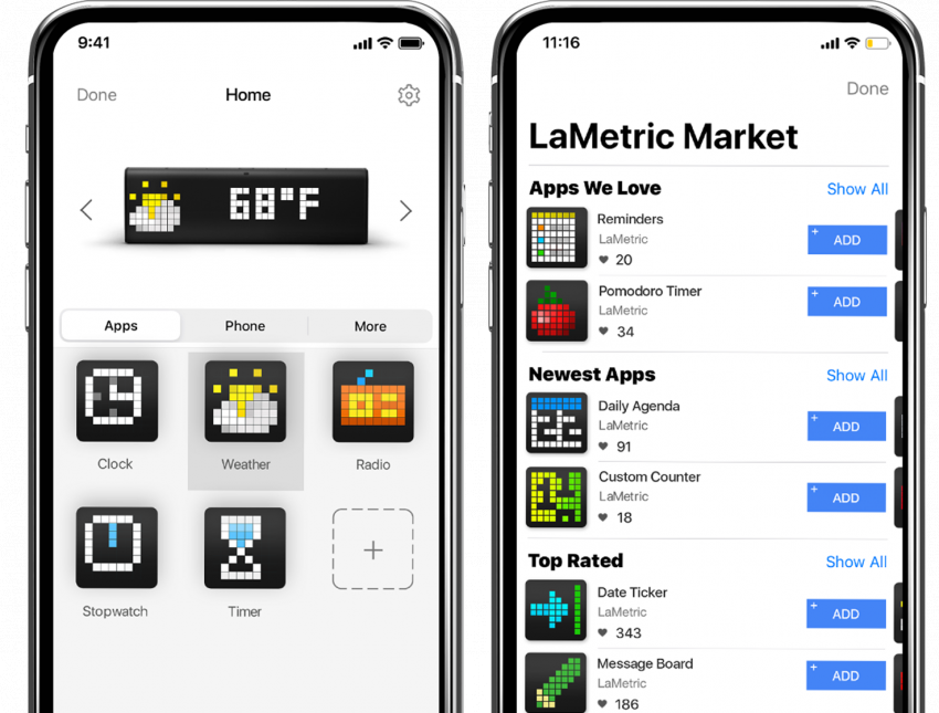 LaMetric Market with apps