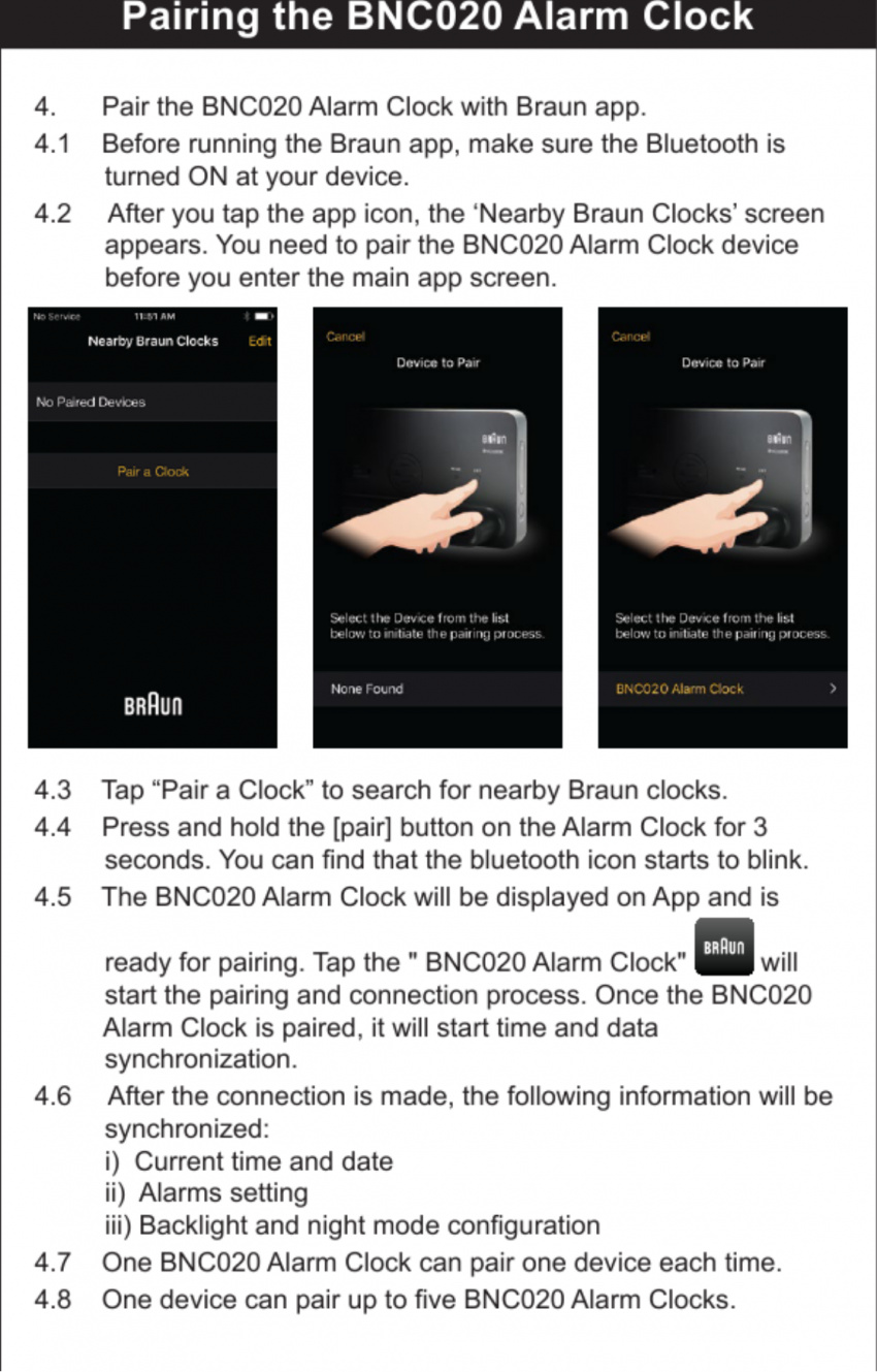 Page 6 of BNC020 Bluetooth Alarm Clock User Manual Manual Zeon Far East
