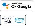 適用於 Ok Google 及適用於 Alexa 的標誌