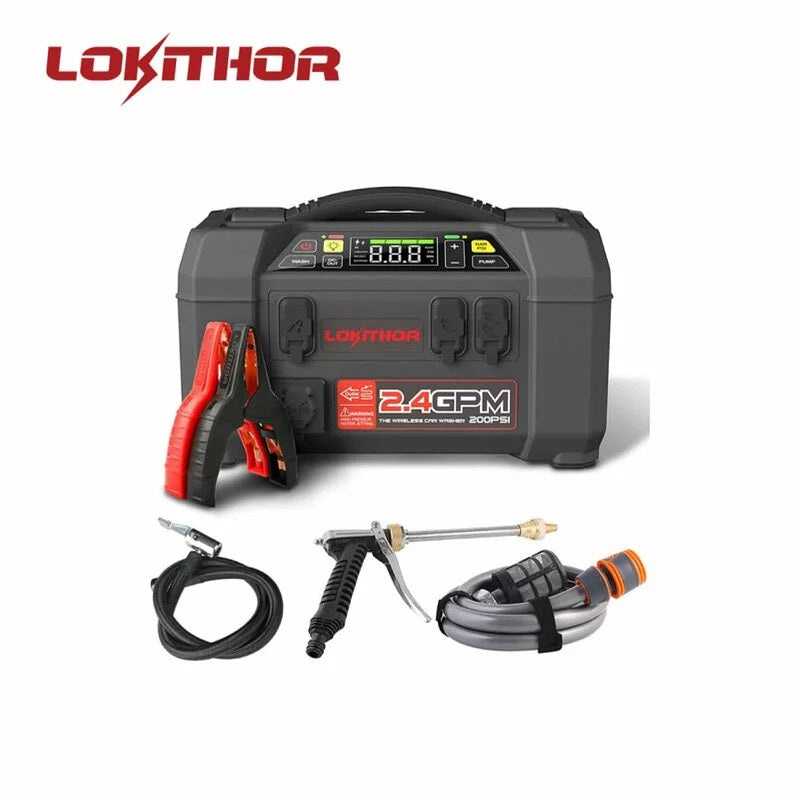 Lokithor - AW401 氣泵點火器高壓水槍五合一車用緊急電源- 訊達科技