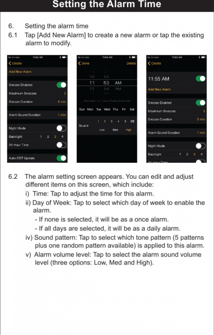 Page 8 of BNC020 Bluetooth Alarm Clock User Manual Manual Zeon Far East