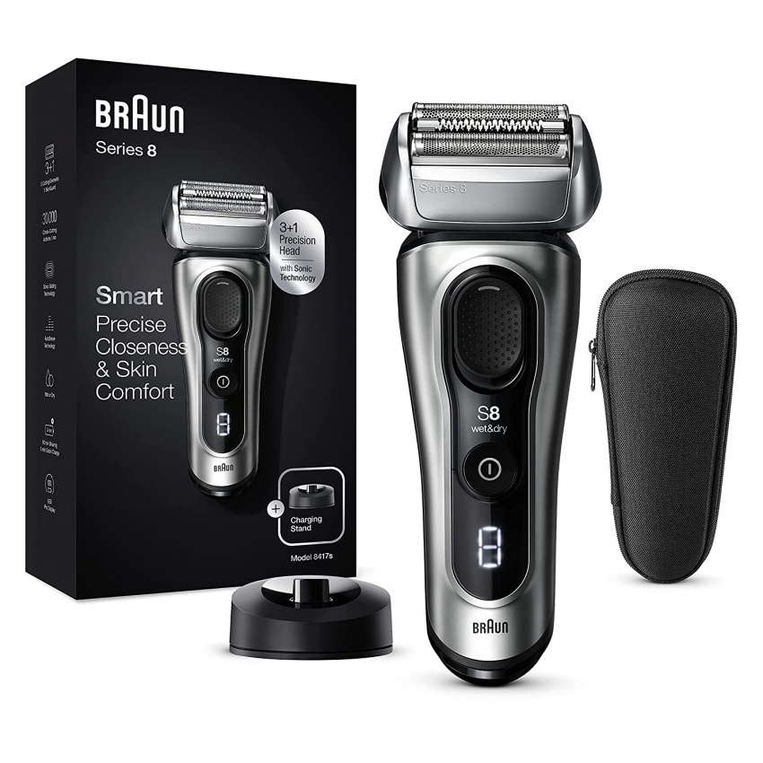 Amazon.com : Braun Electric Razor for Men, Series 8 8417s Foil Shaver with  Precision Beard Trimmer, Galvano Silver : Beauty & Personal Care