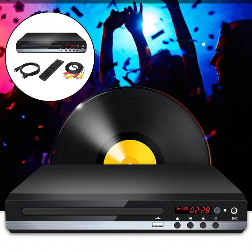 DVD Player Region Free UHD 1080P Compact CD Player for Home DVD CD VCD Discs Player EU