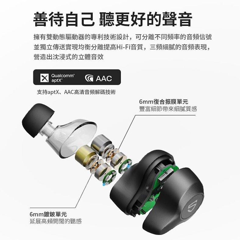 SOUNDPEATS Trueengine SE 市場最細 雙動圈 真無線藍牙耳機