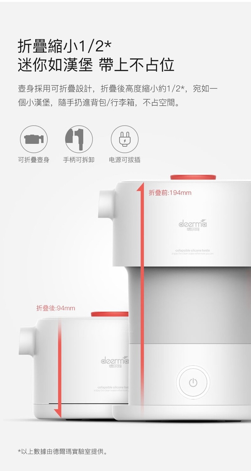 Deerma 德爾瑪 DH060BH 多功能摺疊式電熱水壺