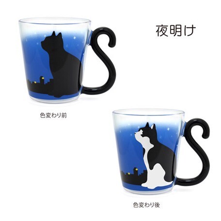 遇熱變色貓咪玻璃杯(日本直送)