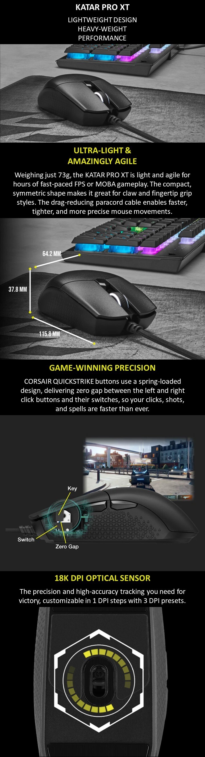 Corsair Katar Pro XT Ultra-Light 電競滑鼠 | CH-930C111-NA 2 Corsair Katar Pro XT Ultra-Light 電競滑鼠 | CH-930C111-NA 1