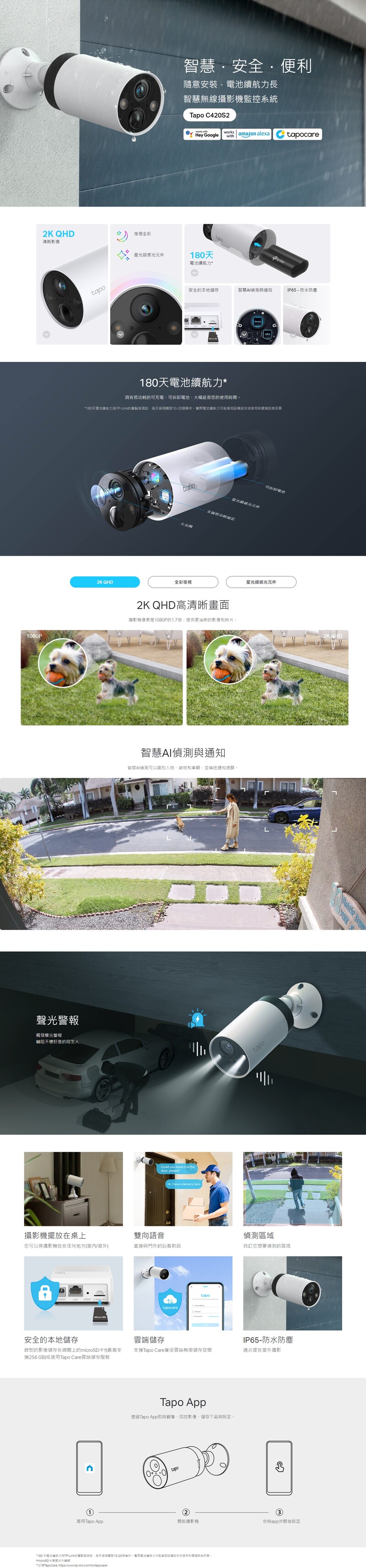 Tp-link【Tapo C420S2】WiFi 2K 充電戶外攝影機 [2鏡裝] 7