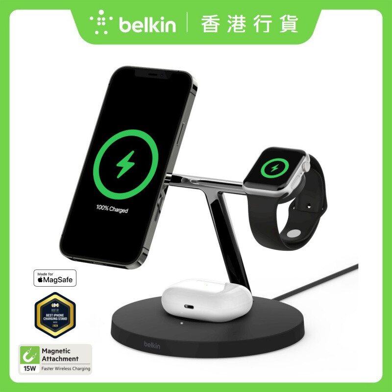Belkin BOOST↑CHARGE™ PRO MagSafe 3合1 無線充電器15W [WIZ009myBK