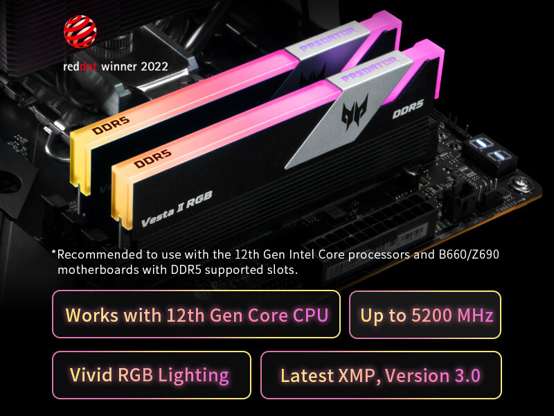 Acer Predator Vesta ？ DDR5 6000MHz デスクトップPC用メモリ 64GB