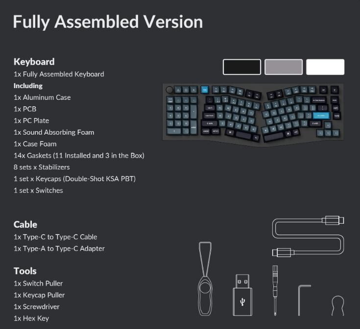 香港 Keychron Q14 Pro QMK 組み立て式メカニカル キーボード (ノブ