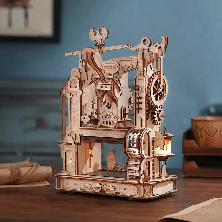 ROKR Classic Printing Press 經典印刷機立體木質拼圖模型LK602