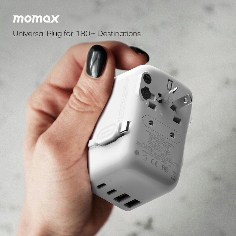 MOMAX - 1-World+ Flow 35W 伸縮充電線旅行插座(70cm) UA21 - 飛天流動
