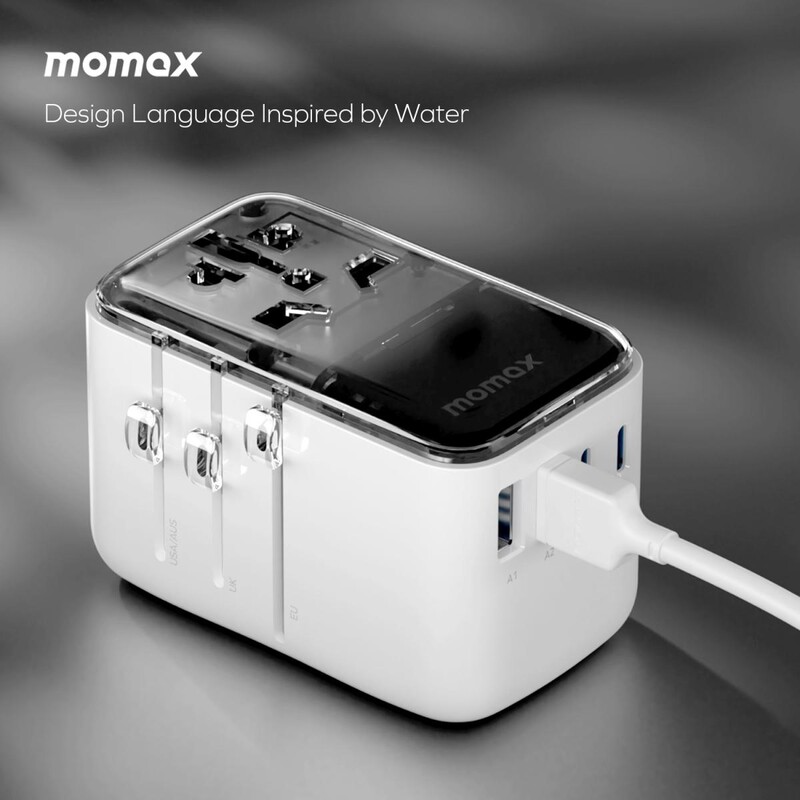 MOMAX - 1-World+ Flow 35W 伸縮充電線旅行插座(70cm) UA21 - 飛天流動