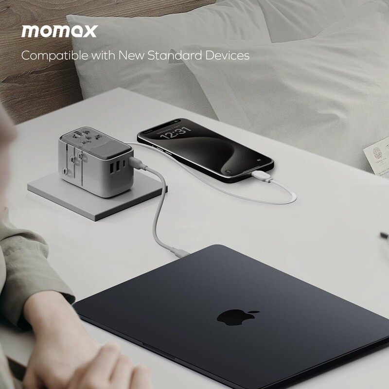 MOMAX - 1-World+ Flow 35W 伸縮充電線旅行插座(70cm) UA21 - 飛天流動