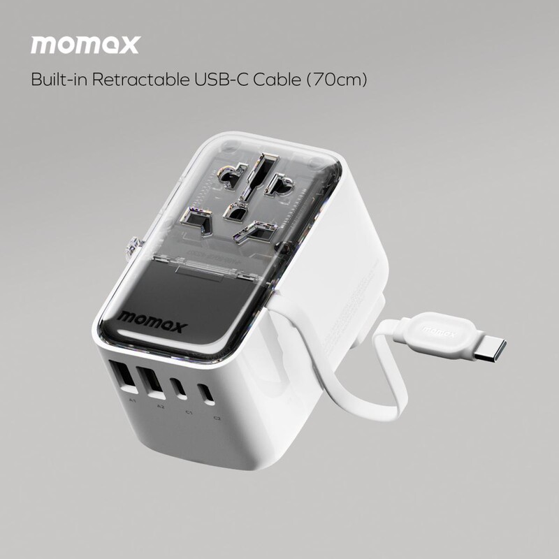 MOMAX - 1-World+ Flow 35W 伸縮充電線旅行插座(70cm) UA21 - 飛天流動