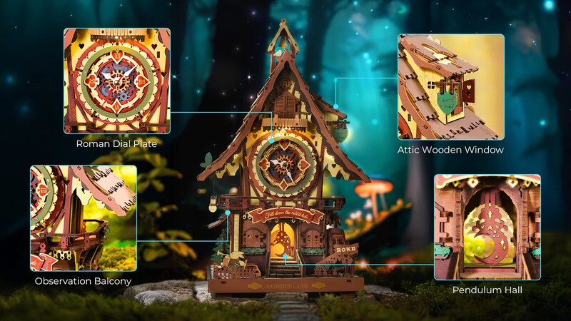 ROKR Cuckoo Clock Mechanical 布谷復古鳥鐘3D Wooden Puzzle LC901C